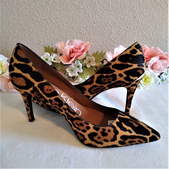 Calvin Klein Shoes - Calvin Klein Leopard Haircalf Heels - NWOT